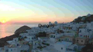 Sunset Over a Greek Island Village