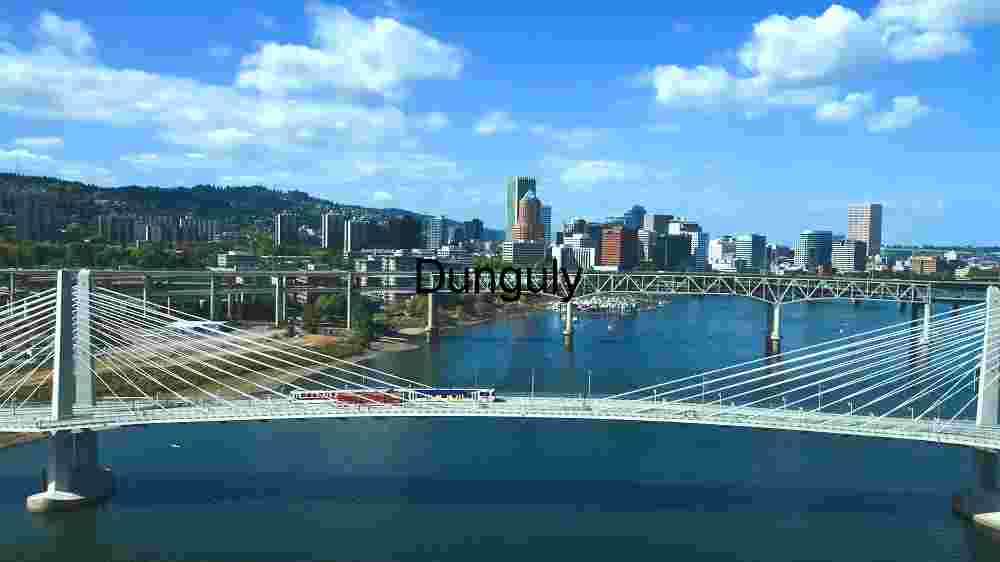 Scenic View of Portland's Skyline and Bridges