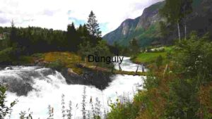 Serene Mountain River with Rustic Bridge