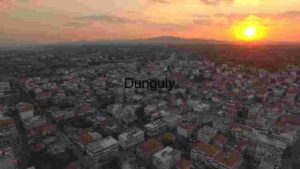 Sunset Over a Mediterranean Town