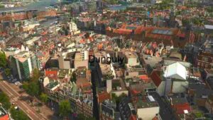 Aerial View of Amsterdam's Historic Cityscape