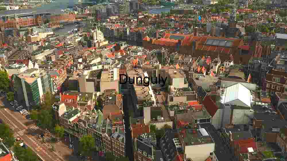 Aerial View of Amsterdam's Historic Cityscape