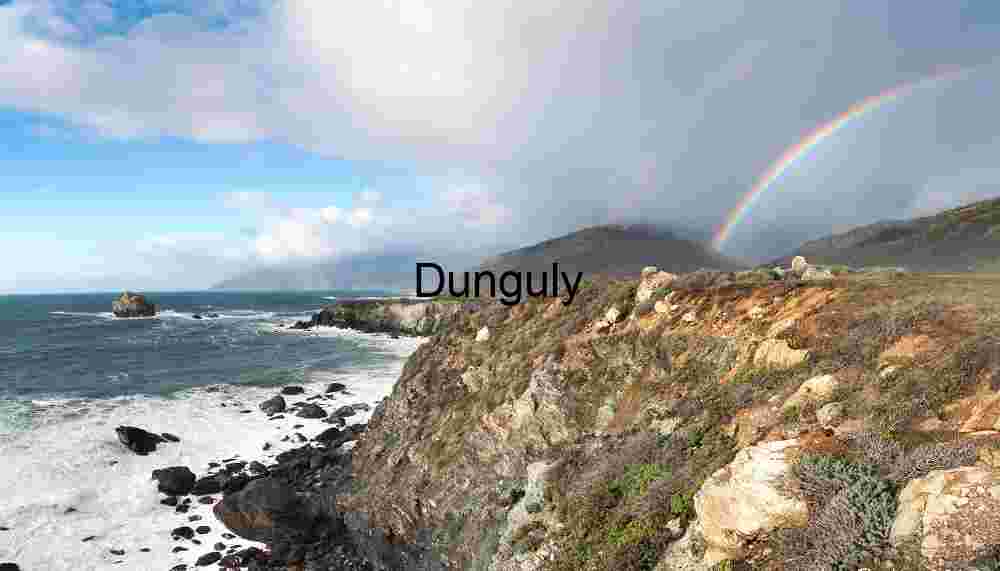 Coastal Cliff with Double Rainbow