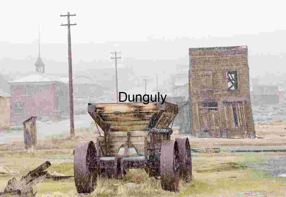 Abandoned Ghost Town in Snowfall