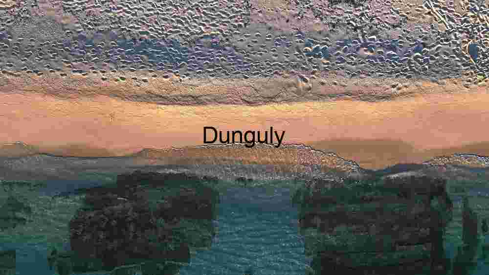 Aerial View of a Serene Beach at Sunset