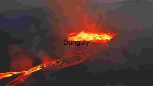 Fiery Lava Flow Erupting from a Volcano