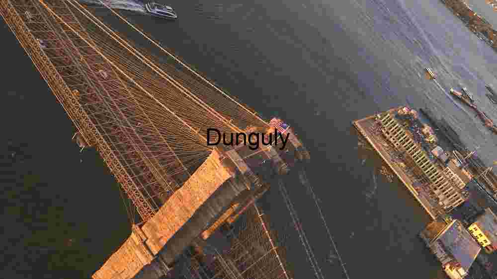 Aerial View of the Brooklyn Bridge at Sunset
