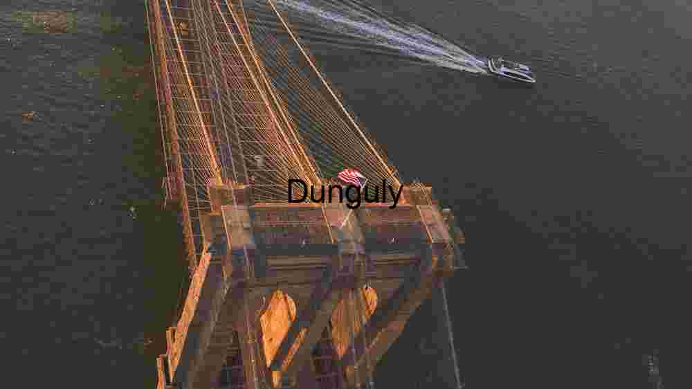 Aerial View of a Bridge at Sunset