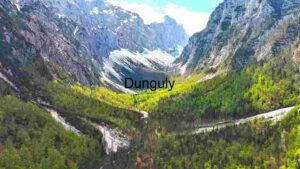 Majestic Mountain Valley with Lush Forests and Snow-Capped Peaks