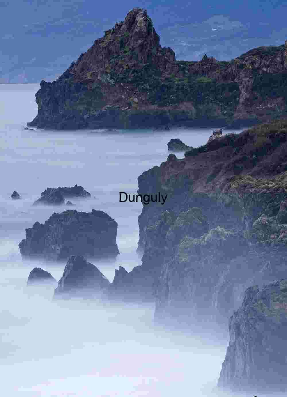Rocky Coastal Landscape with Misty Waters