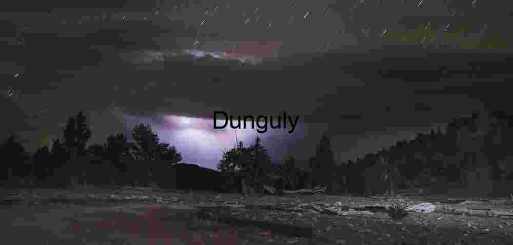 Nighttime Thunderstorm with Lightning and Star Trails