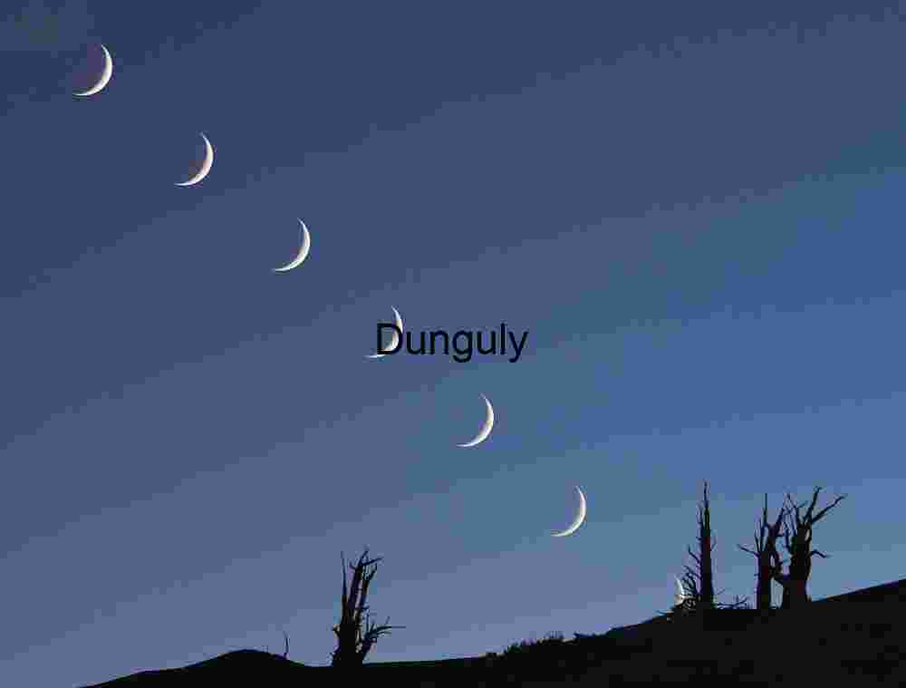 Lunar Cascade: Crescent Phases Across Twilight