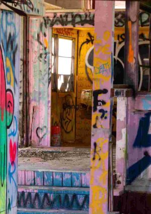 Urban Decay Graffiti in Abandoned Interior