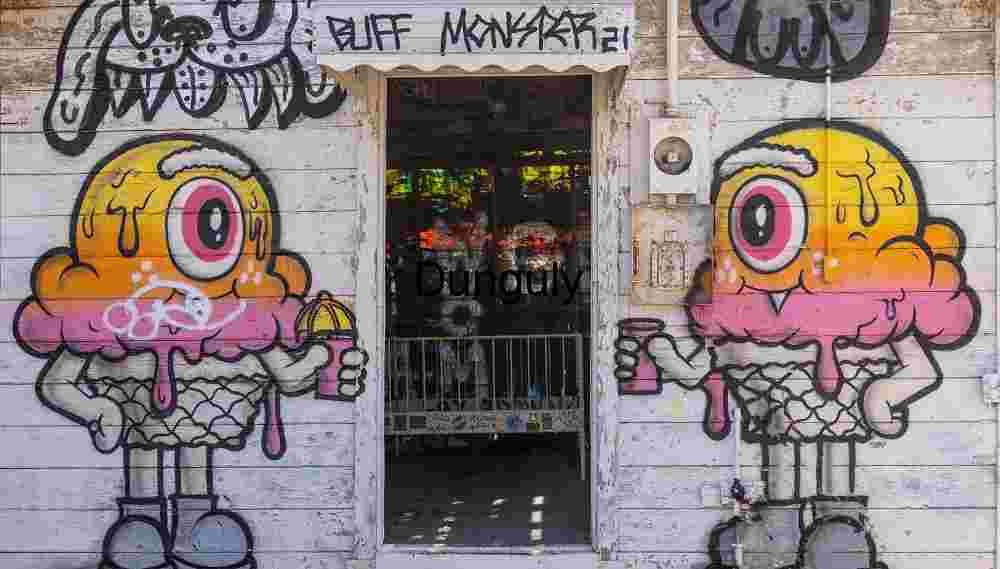 Buff Monster Graffiti at Bombay Beach