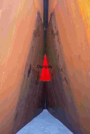 Convergence Point: Rust Geometry and Red Illumination