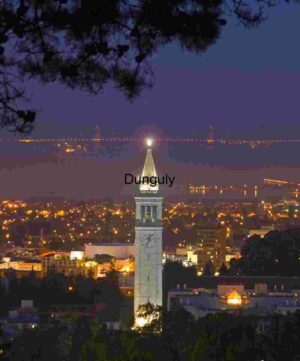 Twilight Over Berkeley: Sather Tower and the Bay Lights