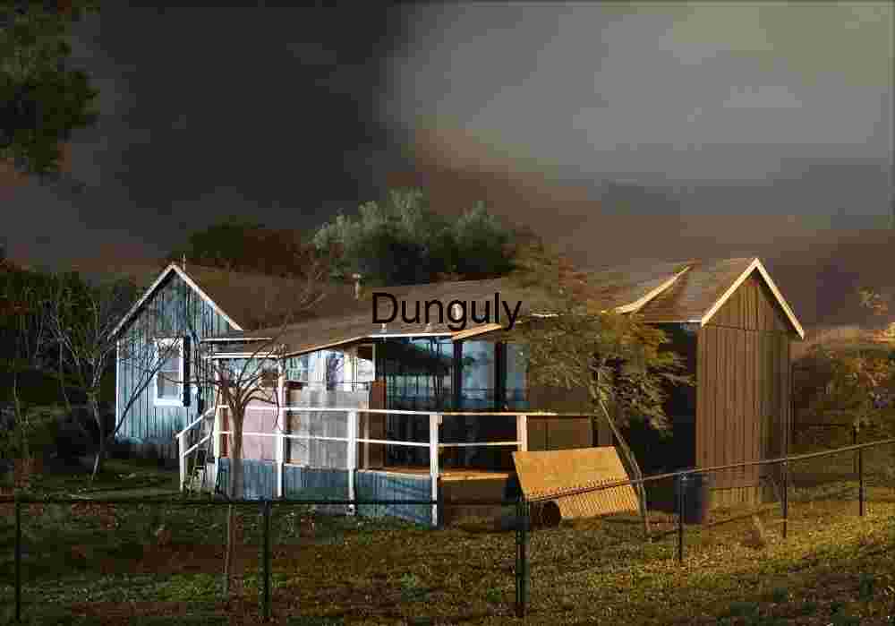 Moody Wooden House Under Cloudy Sky