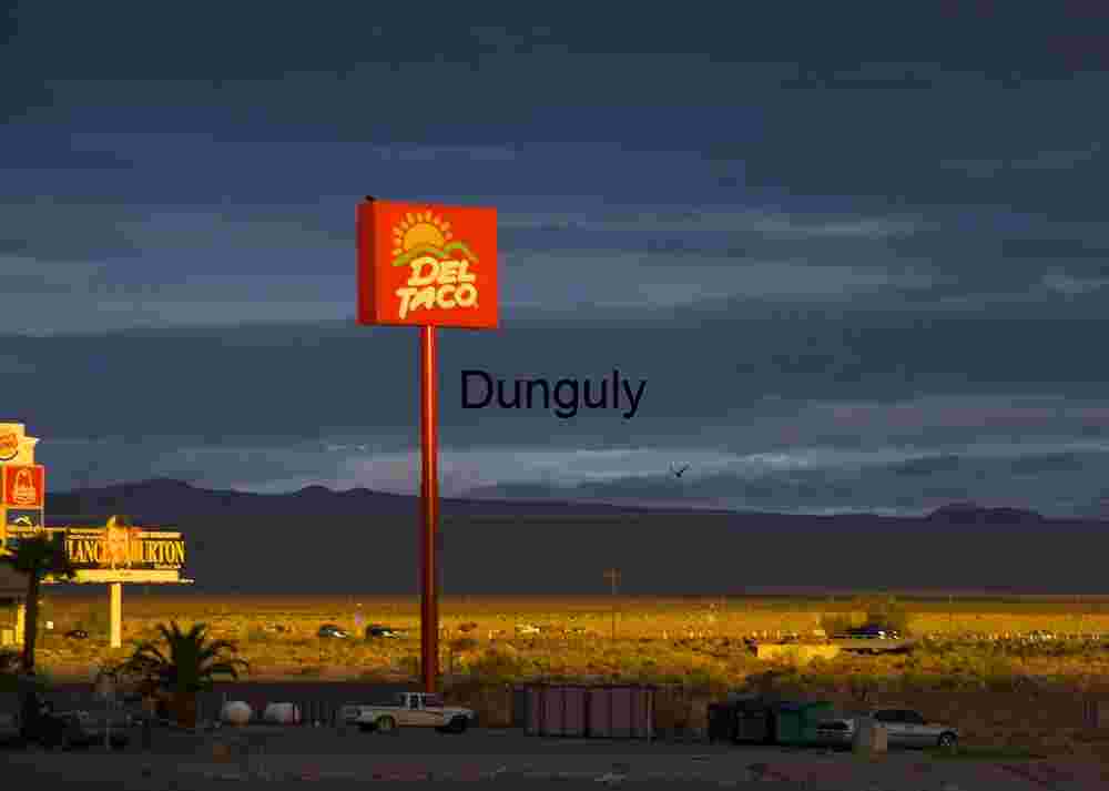 Sunset Signals: Del Taco in the Desert Glow