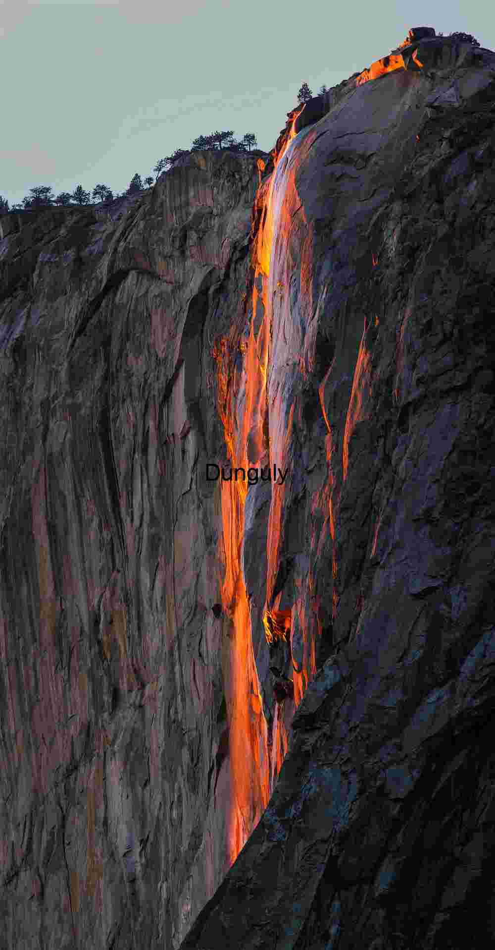 Last light on, Horsetail Fall, El Cap, picnic area, Feb. 16 2013 | Yosemite Firefall