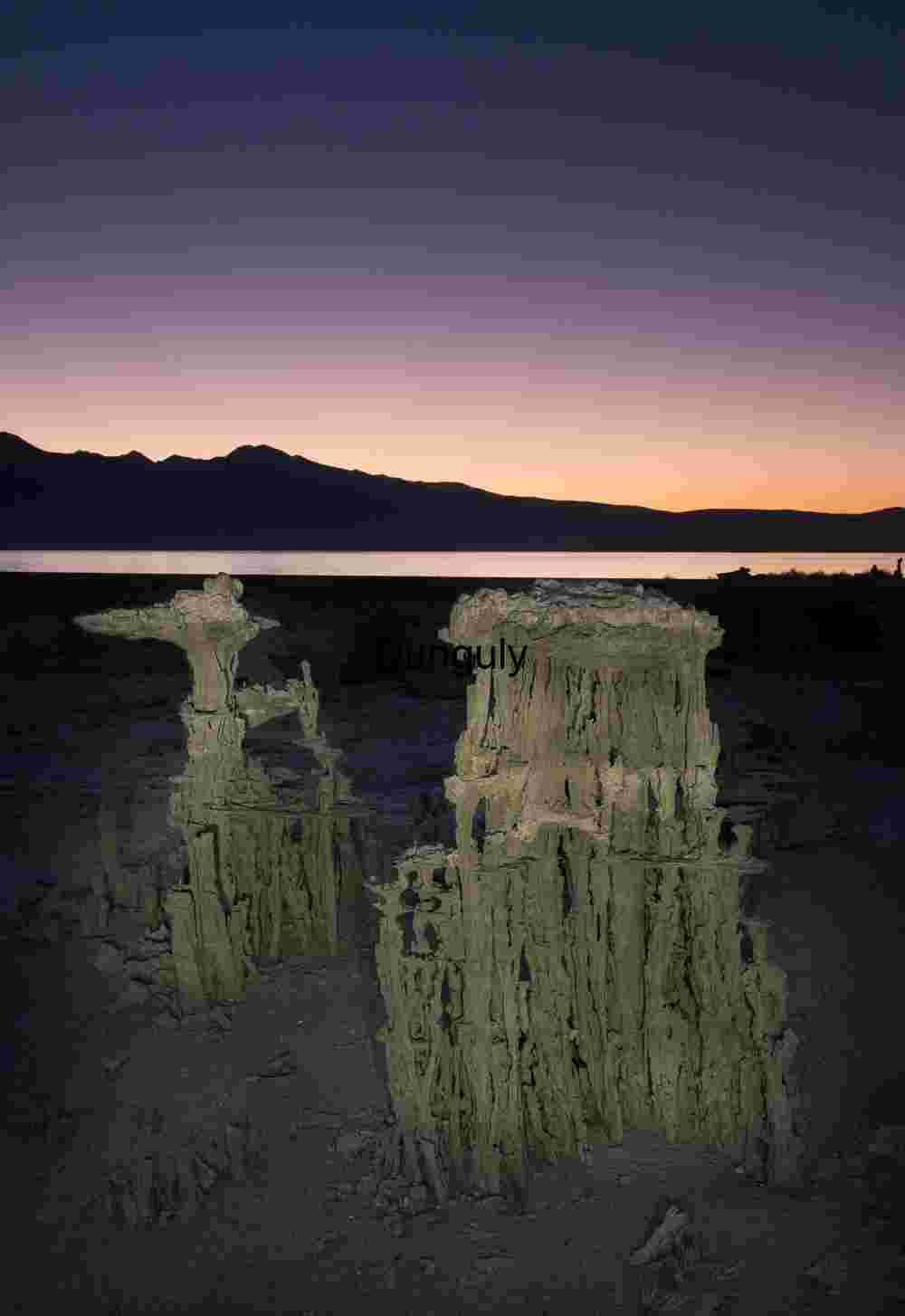Twilight Sculptures: Tufa Towers Reflected in Dusk Light