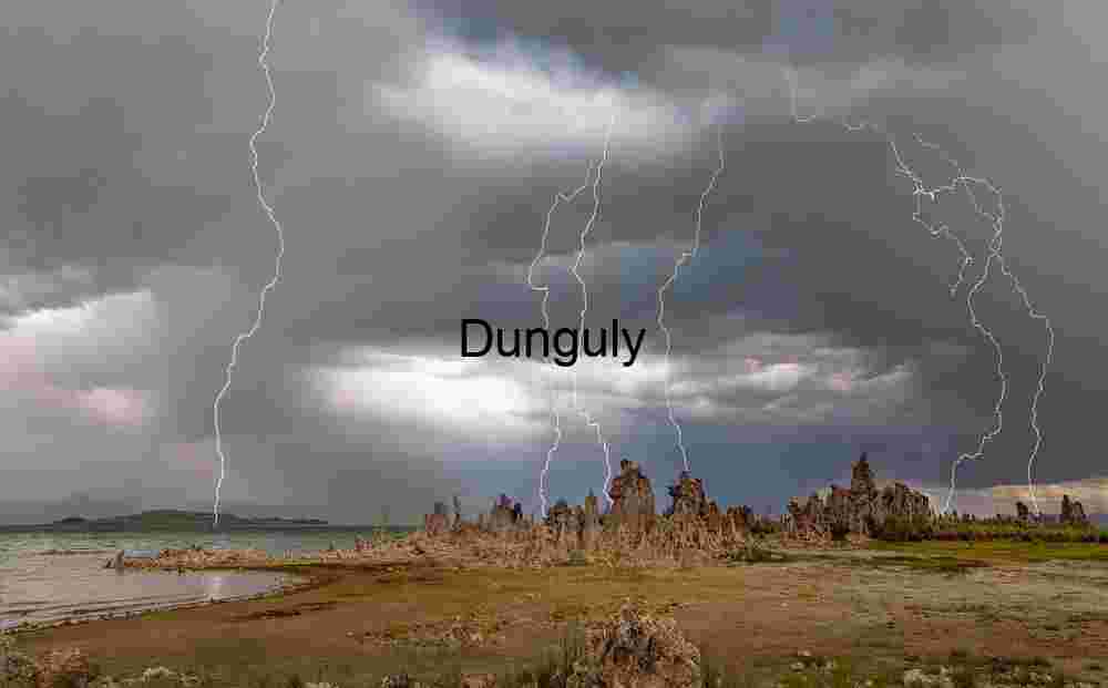 Lightning Storm Over Mono Lake with Jagged Tufa Formations