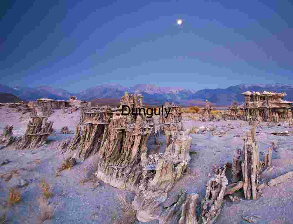 Moonlit Tufa Towers at Mono Lake Twilight