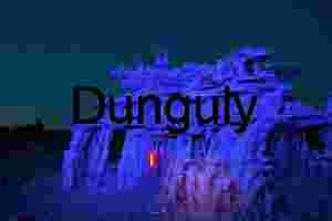 Electric Night Glow on Desert Rock Formations