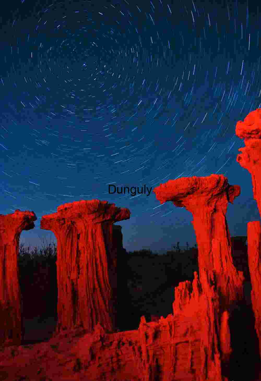 Moonlit Desert Formations with Illumination
