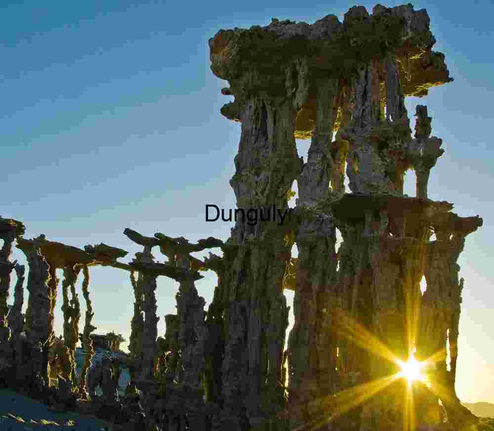 Sunburst Through Tufa Towers at Mono Lake