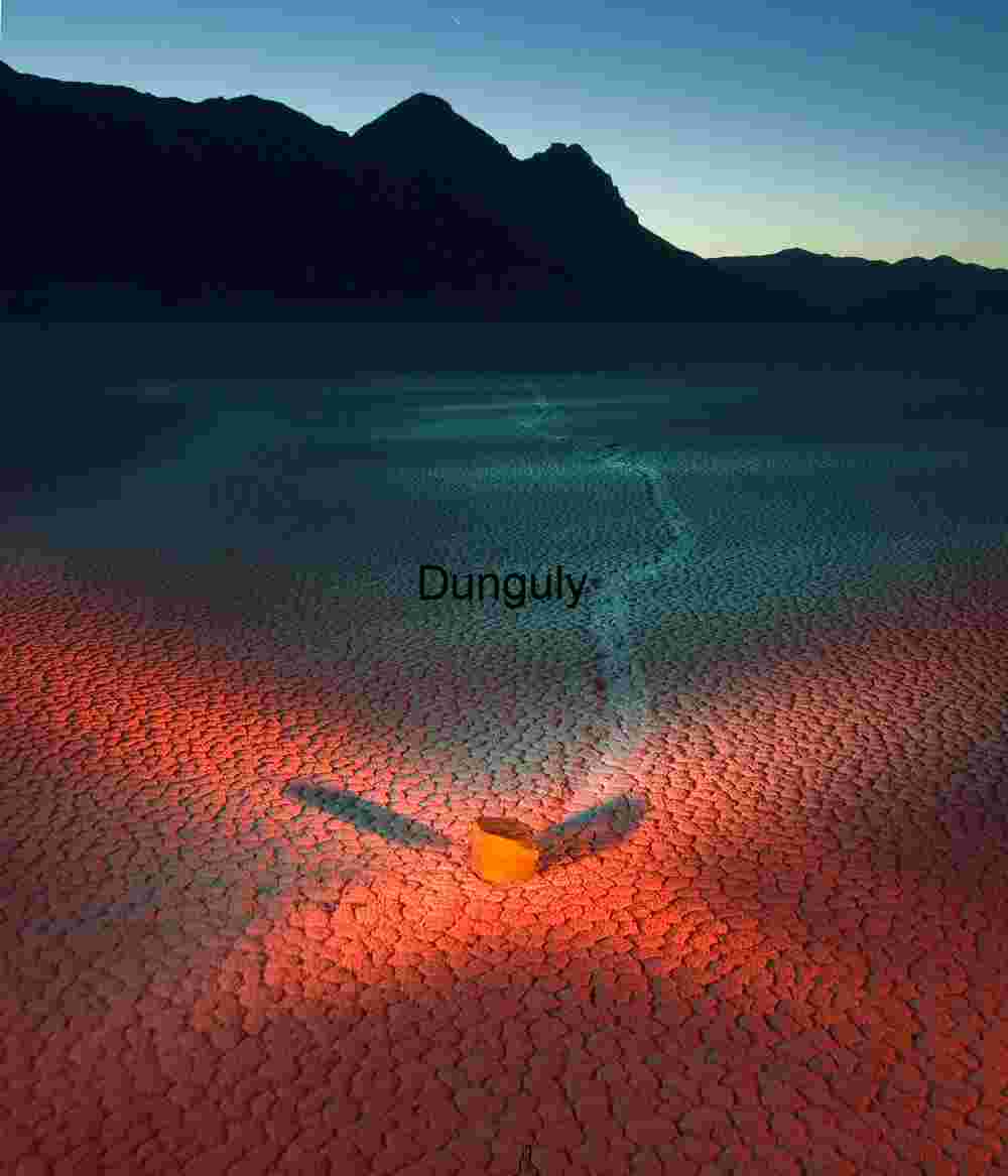 Moody Desert Landscape Featuring Mysterious Tire Track Patterns