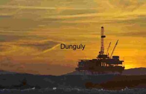 Industrial Silhouette: Offshore Oil Platform at Sunset