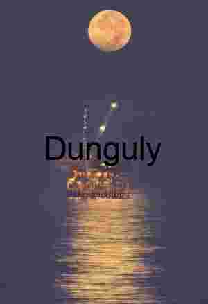 Offshore Oil Rig Under Crescent Moon