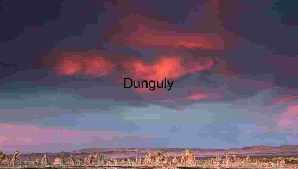 Tufa Towers at Mono Lake Under Fiery Storm Clouds - close
