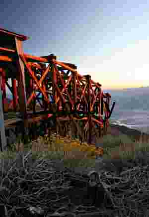 Echoes of Industry: Sunset Over Desert Ruins