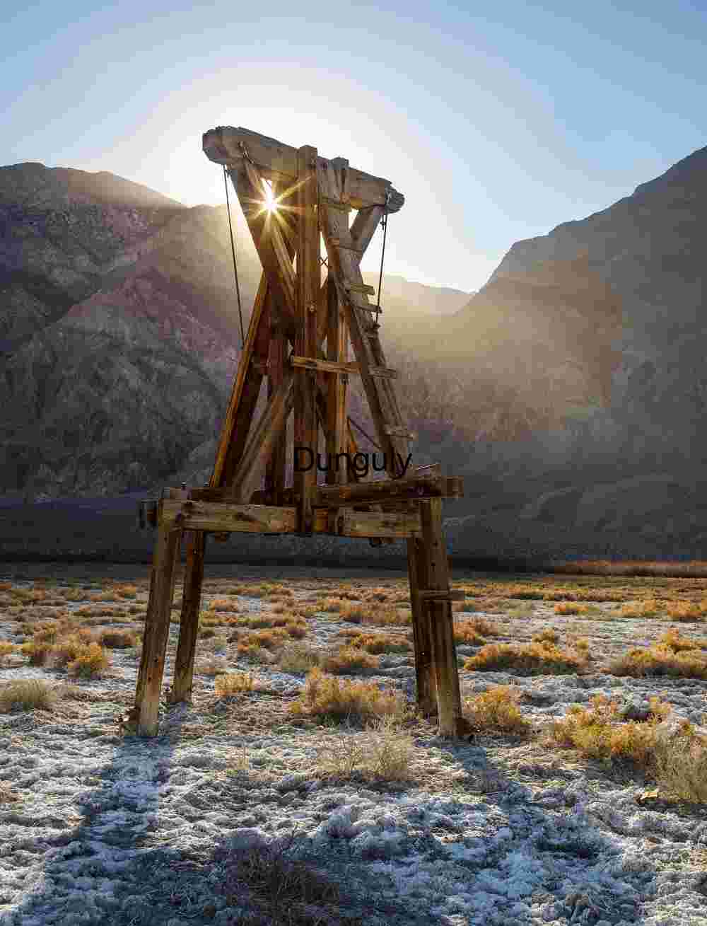 Abandoned Mining Structure at Sunset
