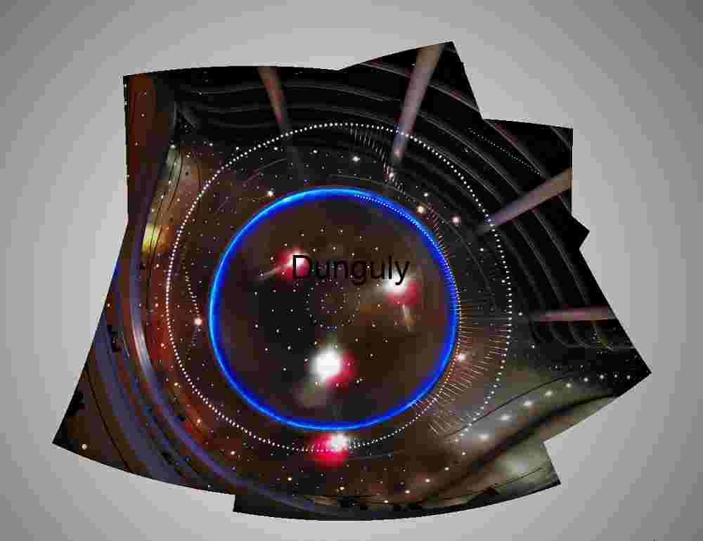 Futuristic Atrium Ceiling with Concentric Lights and Symmetry