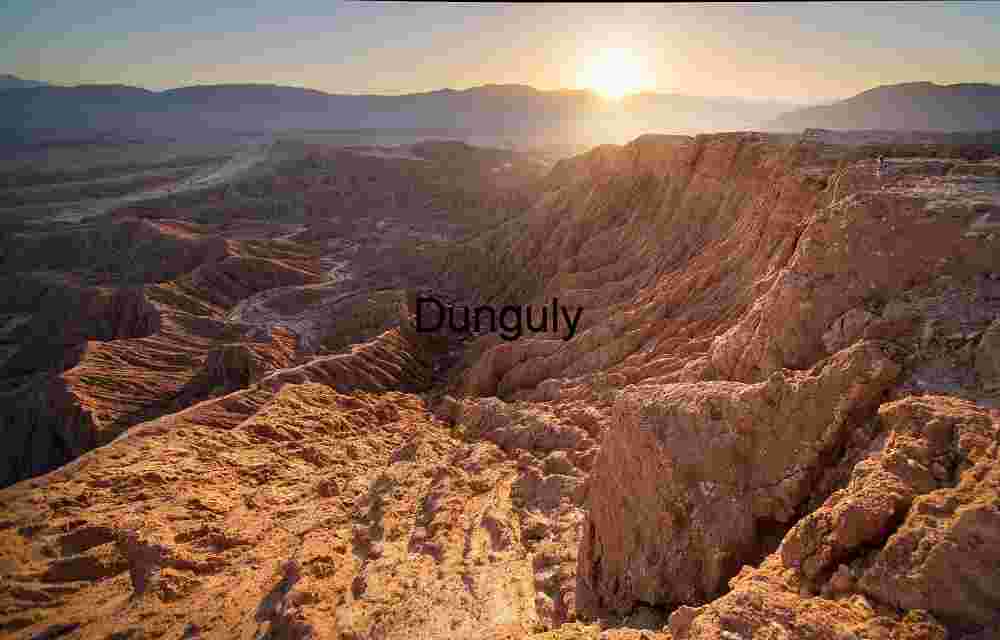Dramatic Sunset Over Font's Point Badlands Canyon