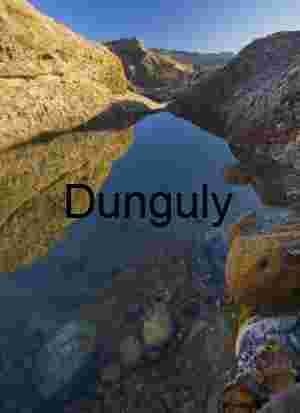 Geological Water Pocket in Arid Canyon with Transparent Stream