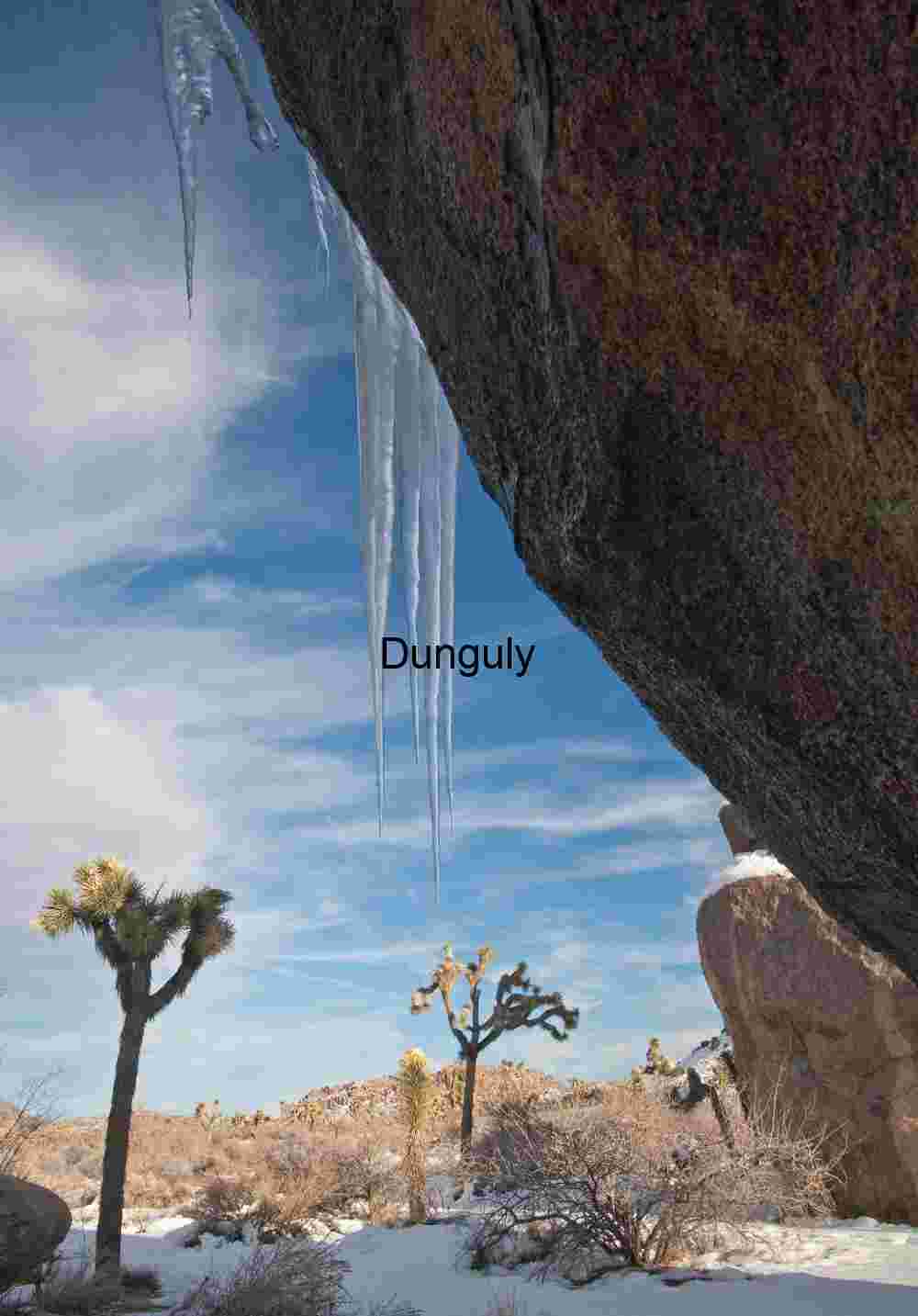 Frozen Stillness: Icicles Beneath Desert Skies