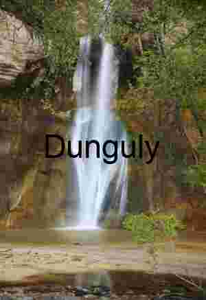 Calf Creek Falls framed by trees