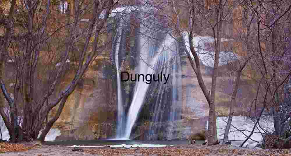Calf Creek Falls through winter trees