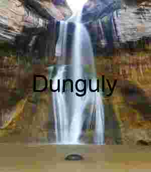 Calf Creek Falls with round boulder