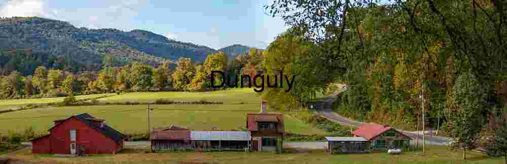 Autumn Appalachian Farm Road: Historic Red Barn, Tower House