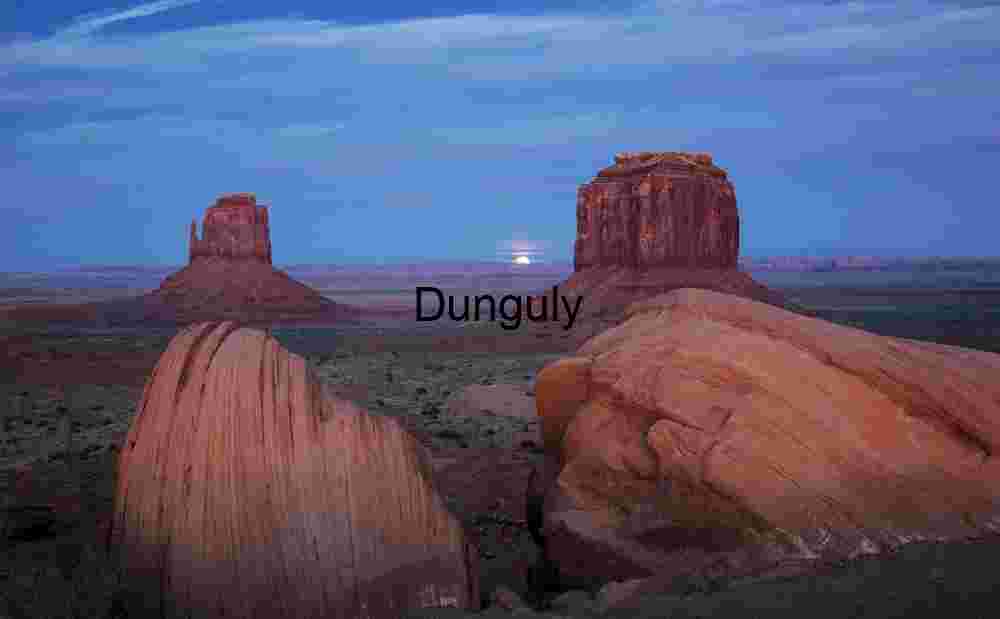 Classic view of the Mittens at the instant of moonrise