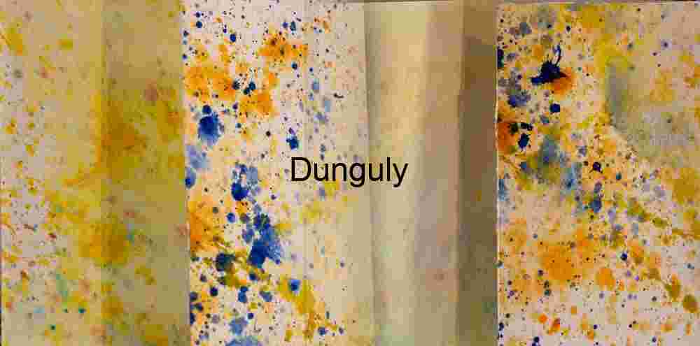 Abstract Yellow & Blue Paint Splatter Texture Art