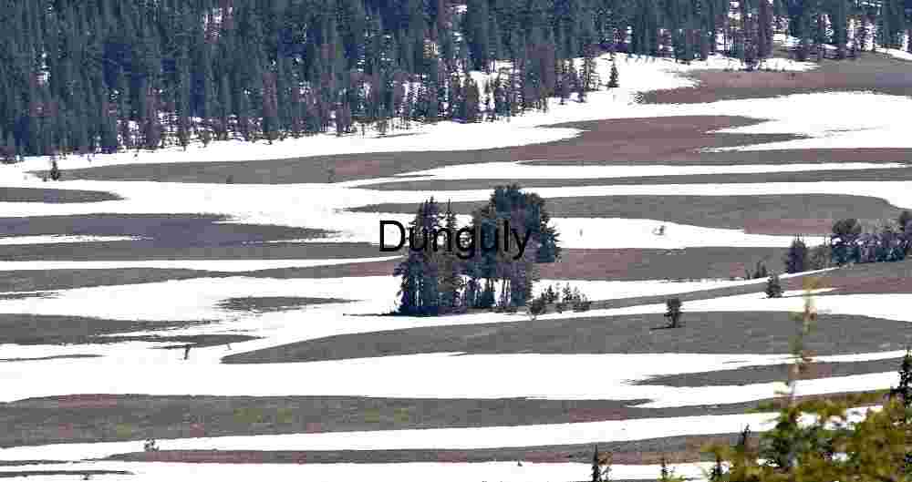 Crater Lake Snowmelt: Pumice Desert Abstract Landscape