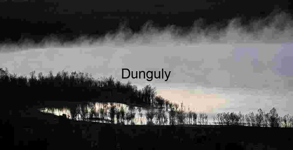 Moody Foggy Lake Mist Sunrise Silhouette Landscape Art