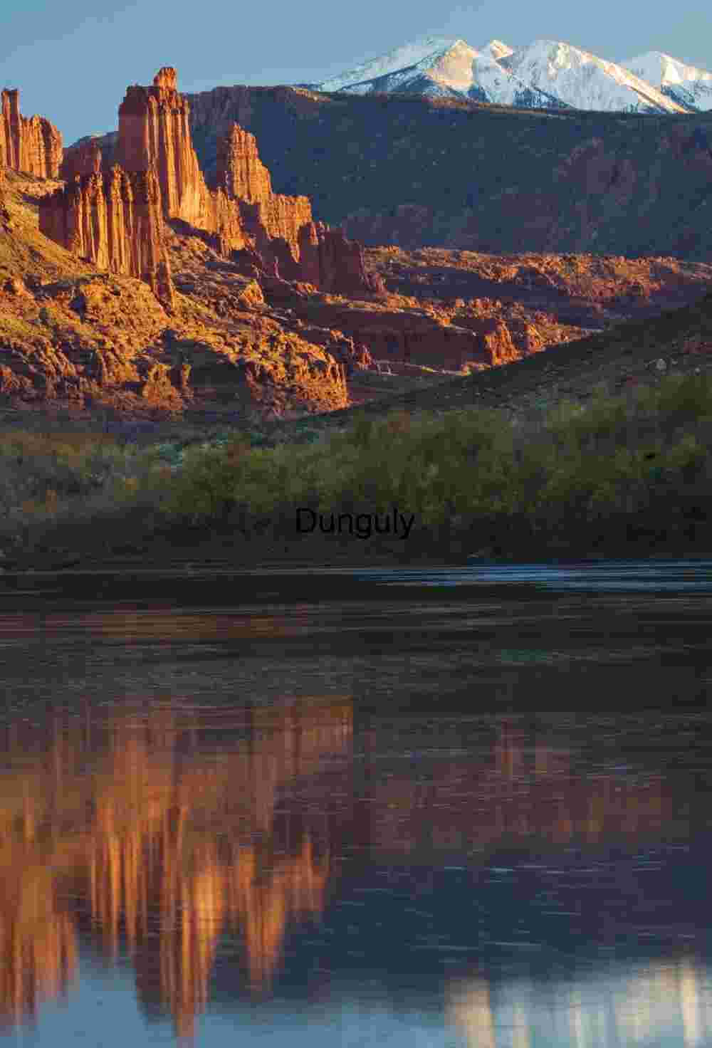 Fisher Towers Reflection at Sunrise, Colorado River