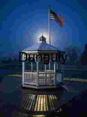 Gazebo in snow, Confluence; GAP trail