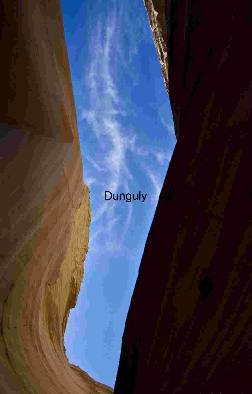 Canyon Sky View: Looking Up Slot Canyon Walls